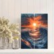 thumbnail image 2 of Qisvanset Framed Canvas Wall Art 12x16 Inch Ocean Wave Nautical Beach Modern Art Set, 2 of 5