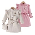 thumbnail image 1 of Esaierr Robe pour Tout-Petites Filles Jolie Robe Rose à Enfiler avec Sac pour Enfants Printemps Automne Douce Robe Décontractée 2-7a, 1 of 9