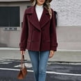 thumbnail image 6 of Enjoytime Jackets for Women Lapel Double Breasted Long Sleeve Cropped Coat Fashion Cozy Business Casual Fall Winter Outerwear, 6 of 6