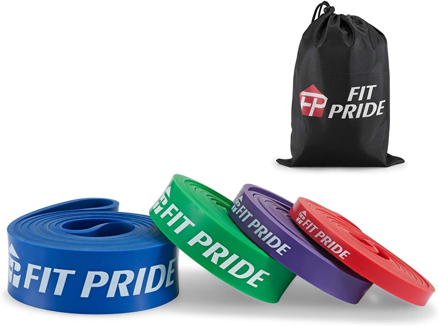 FIT PRIDE Resistance Band for Pull Up Exercise Stretchable Increase Mobility for Powerlifting Great for Workout Includes Free Fitness Guide