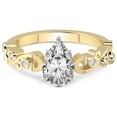 thumbnail image 3 of Pear Shape 4 Carat IGI Certified Lab Grown Diamond Ring | 14K Yellow Gold |Catrina Cutwork Lab Diamond Engagement Ring | FG-VS1-VS2 Quality Friendly Diamonds, 3 of 5