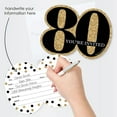 thumbnail image 2 of Big Dot of Happiness Adult 80th Birthday - Gold - Shaped Fill-In Invitations - Birthday Party Invitation Cards with Envelopes - Set of 12, 2 of 7