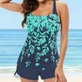 thumbnail image 4 of Plus Size Tankini Swimsuits for Women Two Piece Swim Top Shorts Tummy Control Bathing Suits, 4 of 7