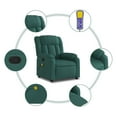 thumbnail image 5 of vidaXL Massage Recliner Chair Dark Green, 5 of 5