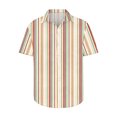 thumbnail image 5 of snilers Bowling Shirt for Men Stripes Short Sleeve Button Up Stretchy Hawaiian Shirts Lapel Summer Beach Casual Tops Multicolour, 5 of 5