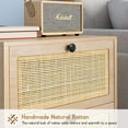 thumbnail image 5 of Brafabhome Rattan Nightstands with 2 Drawers, Modern Bedside Table with Large Storage for Bedroom, Accent Sofa End Tables for Living Room, Set of 2 | Nature, 5 of 11