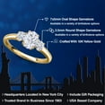 thumbnail image 2 of Gem Stone King 10K Yellow Gold White Moissanite Engagement Ring for Women | 1.22 Cttw | Oval 7X5MM | Gemstone Birthstone | Size 7, 2 of 7