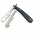 thumbnail image 4 of Parker PTB « Push Type Blade Load » Bord Droit Barbier / Shavette Razor avec Bras de Lame en Acier Inoxydable et 5 Lames en Acier Inoxydable Shark, 4 of 5