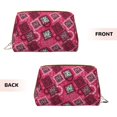 thumbnail image 3 of Naloa Geometry Leather Makeup Bag for Purse Travel, Portable Small Cosmetic Organizer for Women and Girls, Make up Bag with Zipper, 3 of 8