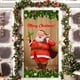 thumbnail image 1 of Decoraciones navideñas, adornos navideños, regalos de Navidad. Cortina navideña para puerta con bandera, foto de Papá Noel y cachorro para exteriores. Decoración de fondo colgante de tela de poliéster, 1 of 6