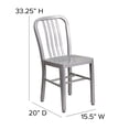 thumbnail image 4 of Pemberly Row Metal Vertical Slat Back Dining Side Chair in Silver, 4 of 7