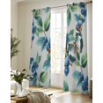thumbnail image 5 of Blueberry Spring Leaves Sheer Curtains 63 Inch Length 2 Panels Set for Living Room/Bedroom, Grey Botanical Branches Kitchen Curtains Grommet Semi-Sheer Curtains Drapes Window Treatments 42"x63"x2, 5 of 7
