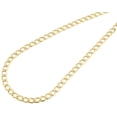 thumbnail image 3 of 10K Hollow Yellow Gold 4.60MM Cuban Curb Link Chain Necklace Men's or Women's, 16", 3 of 6