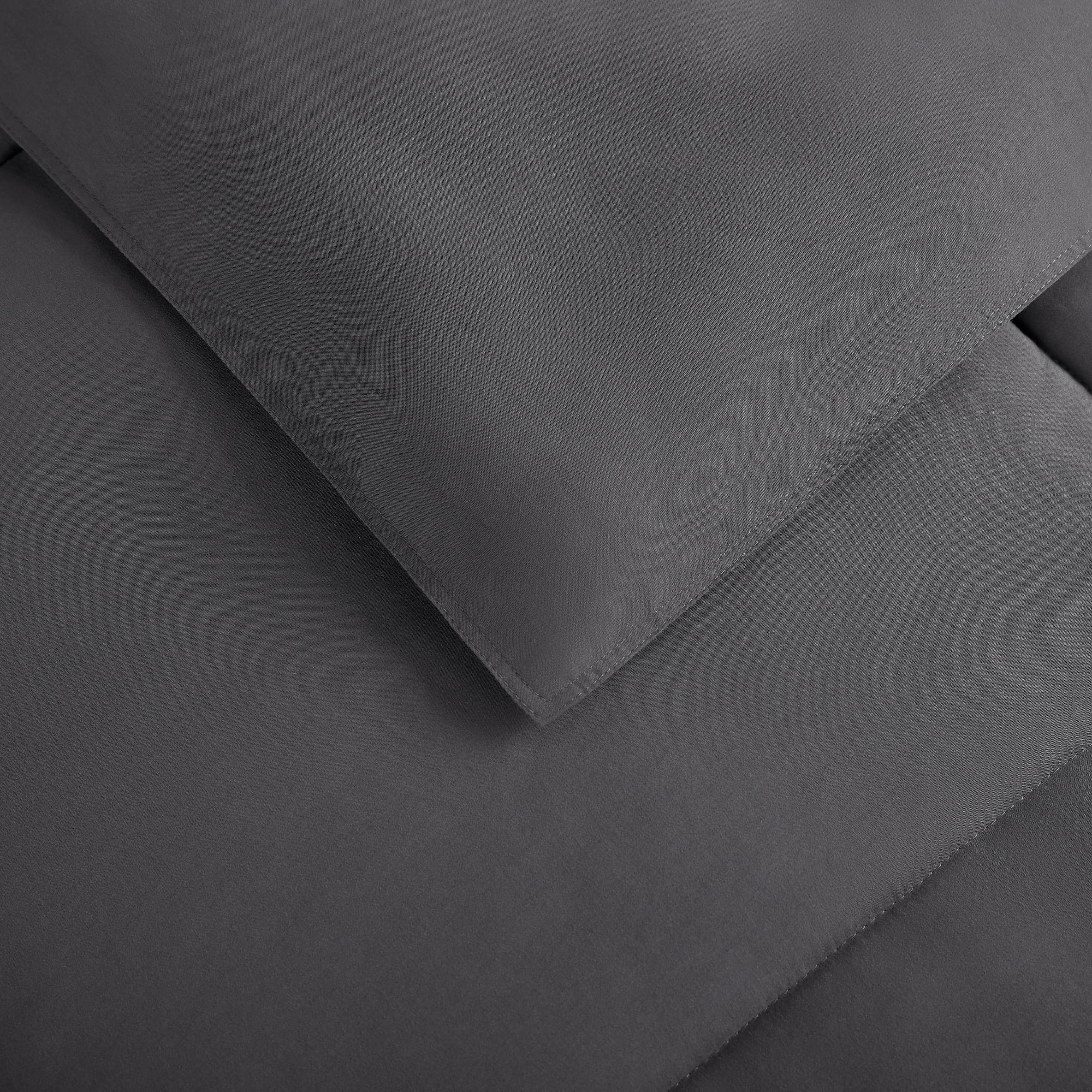Serta Simply 2-Piece Clean Antimicrobial Gray Comforter Set, Twin XL