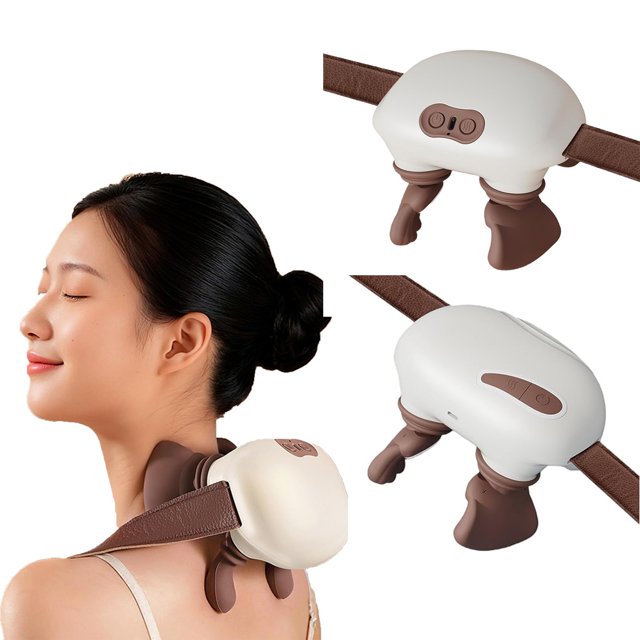 Chanana Bionic Heated Massager, Portable Shiatsu Neck and Back Massager, Electric Deep Tissue 4D Kneading Massage, Simulated Human Hand Design for Pain Relief and Muscle Relax
