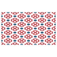 thumbnail image 4 of Floral Ceramic Toothbrush Holder, Abstract European Traditional Polka Dots Symmetrical Natural Inspiration, Decorative Versatile Countertop for Bathroom, 4.5" X 2.7", Slate Blue Red White, 4 of 4