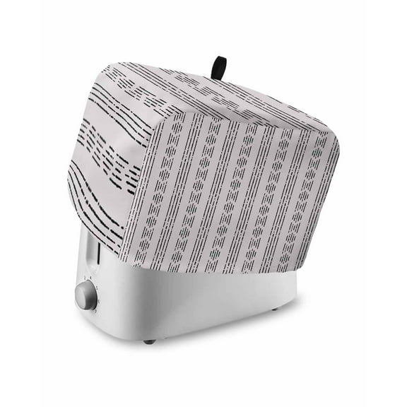Boho Style Toaster Cover 4 Slice, Abstract Art Geometric Striped Black Bread Maker Cover Toaster Dust Cover with Pockets, Dust-Proof Cover for Kitchen Small Appliance 12x11x8in