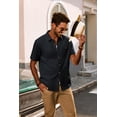 thumbnail image 3 of Camisa PJ PAUL JONES para hombre, manga corta, con botones, negra, talla S, 3 of 7