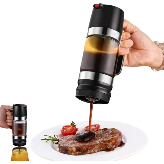 Glass Honey Dispenser Pot: 9 OZ Honey Dispenser No Drip with Handle, Maple Syrup Dispenser, Durable Clear Honey Jar with Silicone Base, Honey Pot for Coffee or Tea (Black)