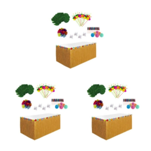 Billuyoard Decoración de fiesta Luau hawaiana, de con borlas, hojas de palma, frutas artificiales, piñas, Tropical, tema tipo Type1 NO1