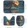 thumbnail image 3 of Vintage Nautical Full Moon Shower Curtain Set Bathroom Set Decorative Vintage Mid Century Ocean Theme Full Moon Pirate Ship 4 Piece Shower Curtain, Toilet Cover, U-Mat, Floor Mat, 3 of 8