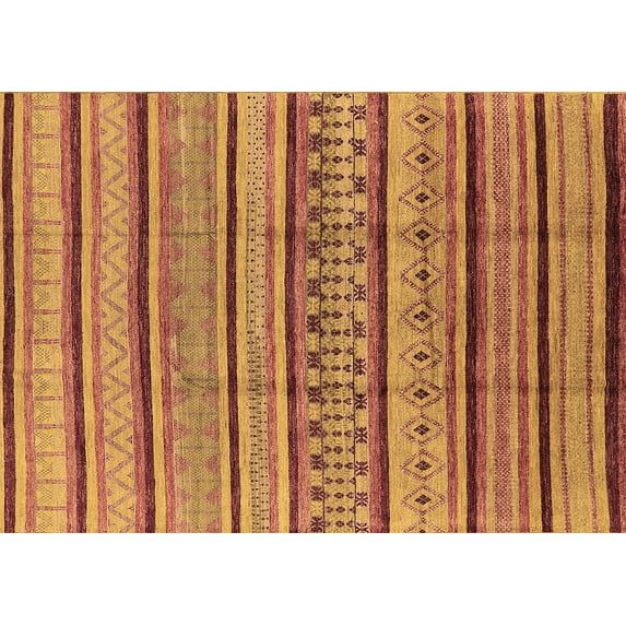 Ahgly Company Indoor Rectangle Solid Brown Modern Area Rugs, 3' x 5'