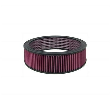 High Flow Reusable Round Air Filter, Red - 14 x 3.5 in.