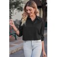thumbnail image 7 of Asyoly Womens Tops Casual Button Down Cotton Cropped Shirts Solid Long Sleeve Dressy Oversized Blouse with Chest Pocket, 7 of 7