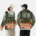 thumbnail image 4 of Gaeub Fox Bathtub Floral Art Men's and Women's UPF 50+ Long-Sleeved Sun Protection Clothing, Fishing Shirt Long Sleeve Zip-3X-Large, 4 of 7
