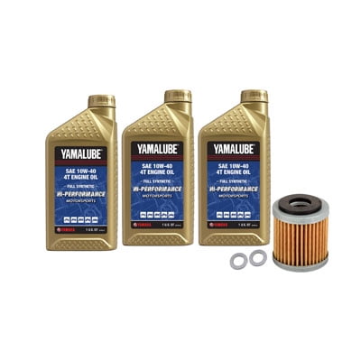Oil Change Kit Yamalube Hi-Perf. Full-Synthetic 10W-40 for Yamaha GRIZZLY 350 2x4 2007-2011