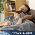 thumbnail image 4 of Walensee Ultra Soft Microplush Fleece King Blanket, 108" x 90", Grey, Machine Washable, 4 of 8