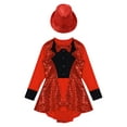 thumbnail image 5 of JanJean Kids Girls Ringmaster Circus Outfit Sequins Bowtie Tutu Dress with Hat Magic Performance Red 10, 5 of 7