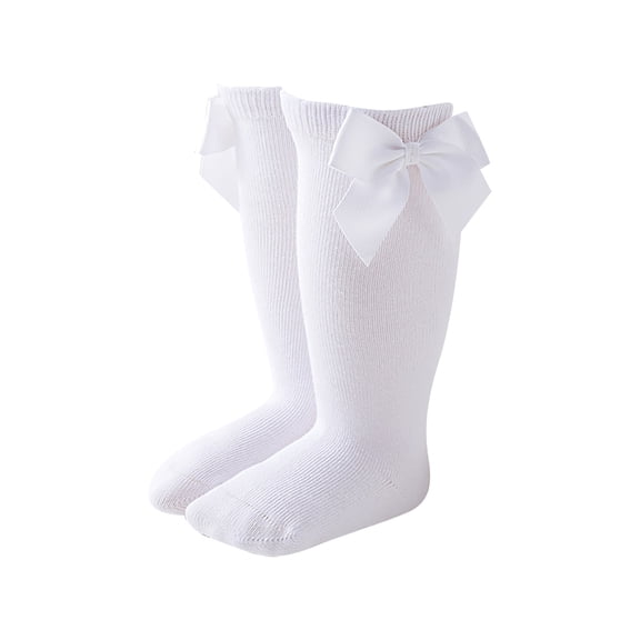 HGIEYS Baby Knee High Socks Newborn Ruffle Bow Socks Infant Long Sock Toddler Girls Uniform Stockings 3-5 Years