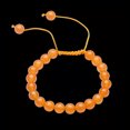 thumbnail image 2 of QQTDFG Glass Stone Beads Bracelet Adjustable Size 7MM Lace Up Clasp L532-Orange, 2 of 7