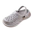 thumbnail image 5 of Rokment Womens Mens Clogs Garden Shoes with Back Strap Unisex Adult Quick Drying Comfortable Chunky Platform Arch Support Nursing Walking Closed Toe Sandals Grey Size 8, 5 of 6