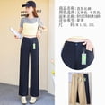 thumbnail image 2 of Women's High-Waisted Straight Leg Pants in Dark Blue, Loose Fit, Casual Wide Leg Trousers for Spring and Summer, 2 of 4