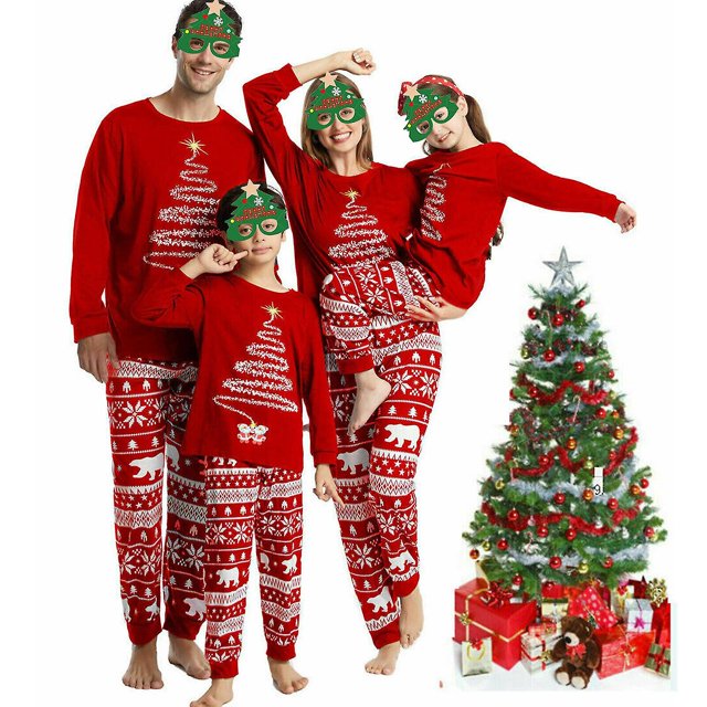 Pyjamas de Noël pour Femmes Hommes Enfants Ensembles de Pyjamas Assortis pour la Famille Cadeaux