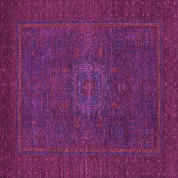 Ahgly Company Indoor Square Abstract Purple Modern Area Rugs, 3' Square