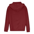 thumbnail image 3 of YUGYXL Mens Tactical Sweatshirts Lace Up Hooded Pullover Long Sleeve Cargo Workout Outdoor Hoodies with Pockets Red XXL, 3 of 4