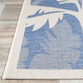 thumbnail image 3 of Couristan Monaco Indoor/Outdoor Area Rug for Patios, Decks, Kitchens, and Laundry Rooms, All-Weather, Pet-Friendly and Easy to Clean, Coastal Flora Pattern in Ivory-Sapphire Blue, 5'10" x 9'2", 3 of 3