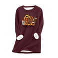 thumbnail image 2 of Leesechin Womens Tops Long Sleeve Deals Thick Fleece Sweatshirt Winter Velvet Warm Underwear Top in Clearance, 2 of 3