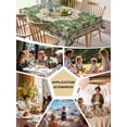 thumbnail image 5 of Green Boho Table Cloth, Farmhouse Tribal Vintage Tribal Texture Waterproof Tablecloth for Rectangle Tables, Reusable Washable Fabric Table Cover for Restaurant Kitchen Dining Tables 52"x70", 5 of 6