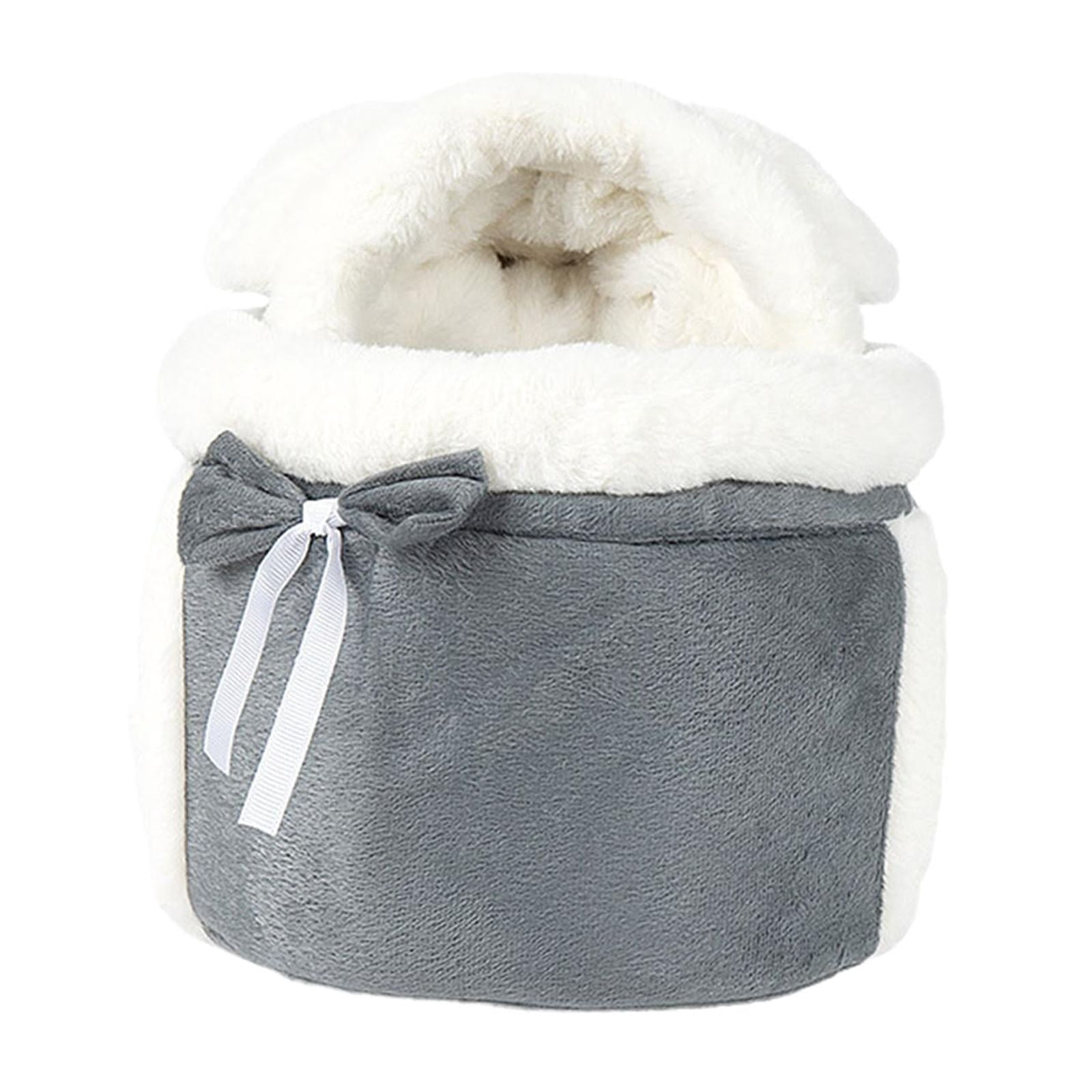 Fzaqwen Pet Hanging Chest Bag Small Cat Dogs Backpack Winter Plush Pets Cage for Cycling M