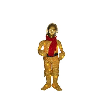 28 Pre Lit Soft Tinsel Star Wars C 3po Christmas Yard Art
