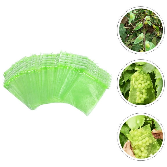 FRCOLOR 50pcs Green Nylon Fruit Protection Bags for Storage Durable Lightweight Garden Netting
