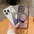 thumbnail image 6 of for iPhone 16 Plus Case Stand & Ring Holder, Woman Girly Moving Liquid Bling Kickstand Built-in Camera Lens Protector Shockproof Protective Soft Phone Cover for iPhone 16 Plus 6.7" (Silver), 6 of 9