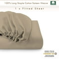 thumbnail image 4 of Cotton Fitted Bed Sheets Cal King Simply Taupe, 100% Long Staple Cotton 400 Thread Count Cal King Fitted Sheet Soft Sateen All Around Elastic Deep Pocket Sheets Fits Upto 15 Inch By Pizuna, 4 of 4