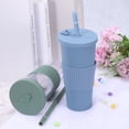 thumbnail image 4 of Reusable Boba Cups with Lid and Straw, 24 Oz Insulated Acrylic Tumbler Cups (Haze Blue), 4 of 6