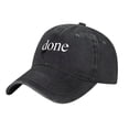thumbnail image 2 of Vintage Cotton Washed Distressed Baseball Cap - Black Dad Hat with ' done ' in White Letters & Black Cat Illustration for Men & Women, 2 of 6