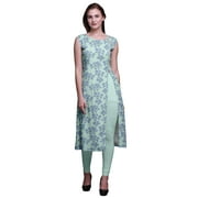 Bimba Sleeveless Kurta Printed Women Straight Kurti Indian Summer Clothing